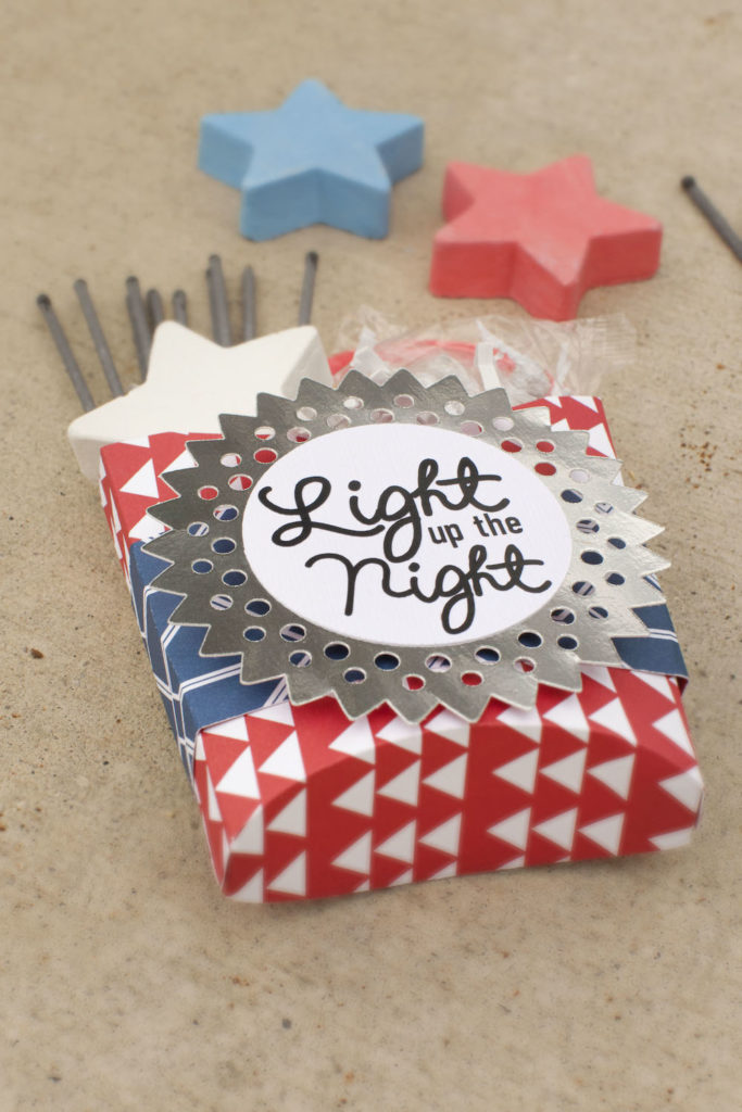 Sparklers in a festive Fourth of July box