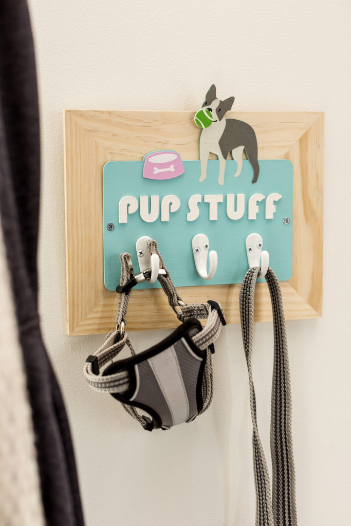 Pup stuff wall hanging with hooks