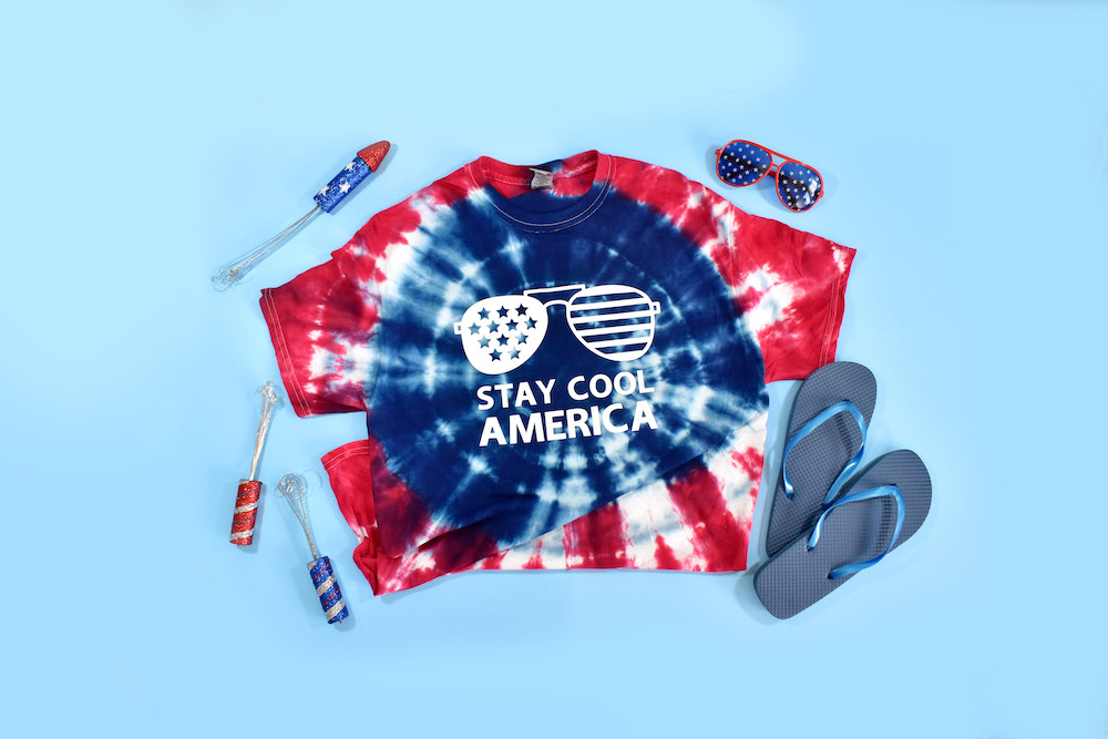 Craft bold, colorful 4th of July tie-dye t-shirts with Cricut