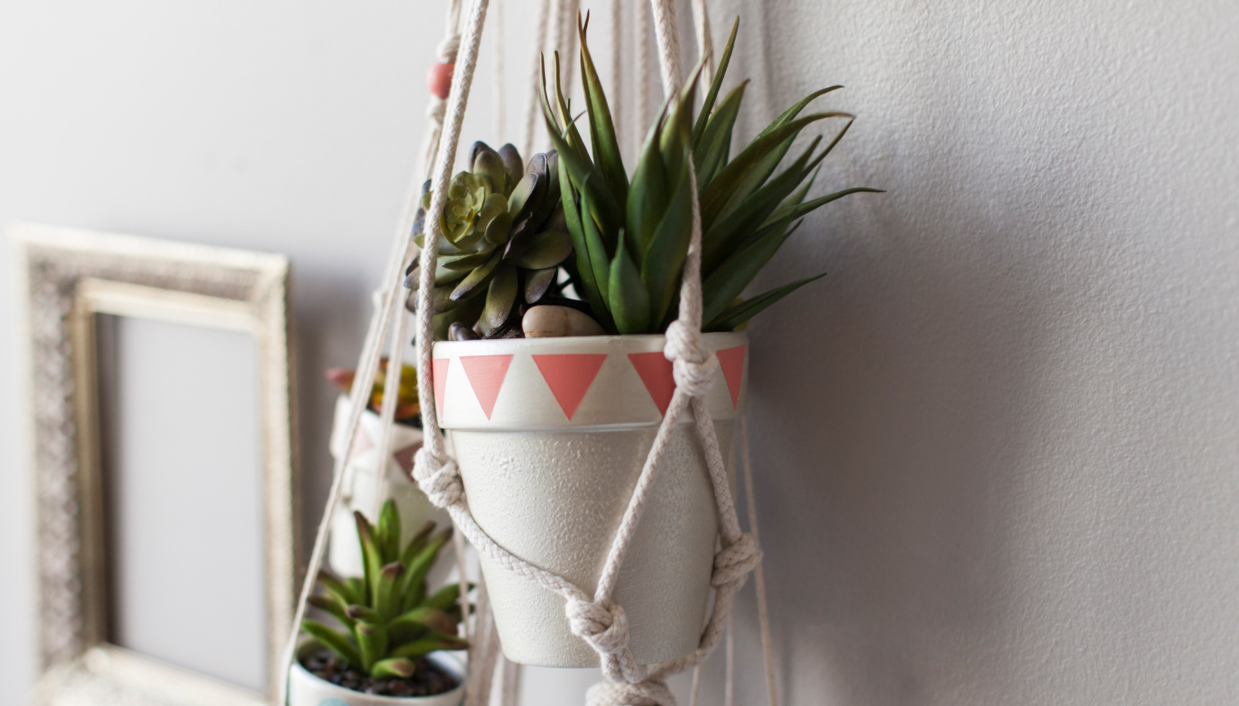 custom indoor planter for hanging wall plant against wall