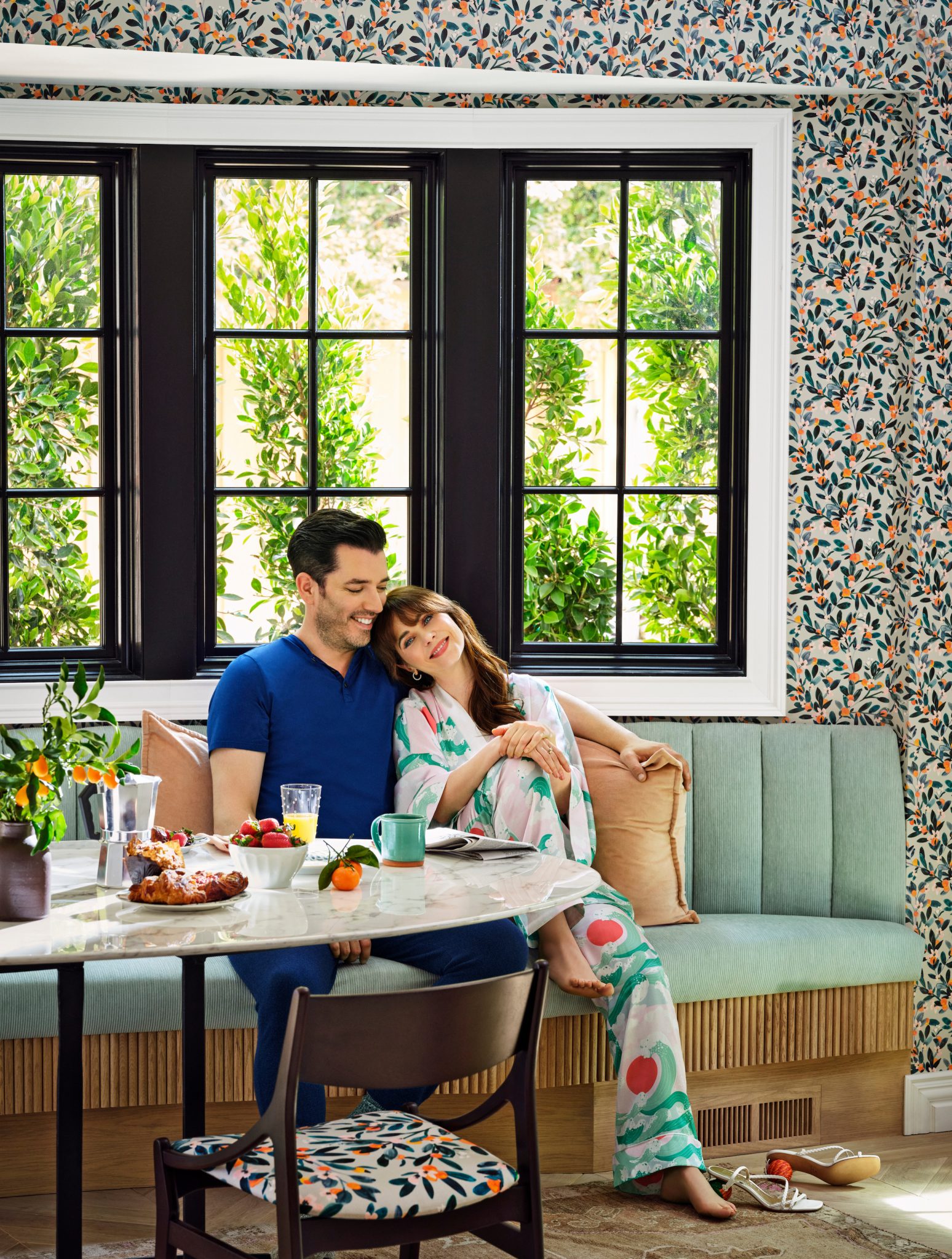 Zooey Deschanel and Jonathan Scott in Reveal Magazine for their home and craft room makeover